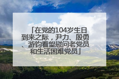 在党的104岁生日到来之际，尹力、殷勇、游钧看望慰问老党员和生活困难党员
